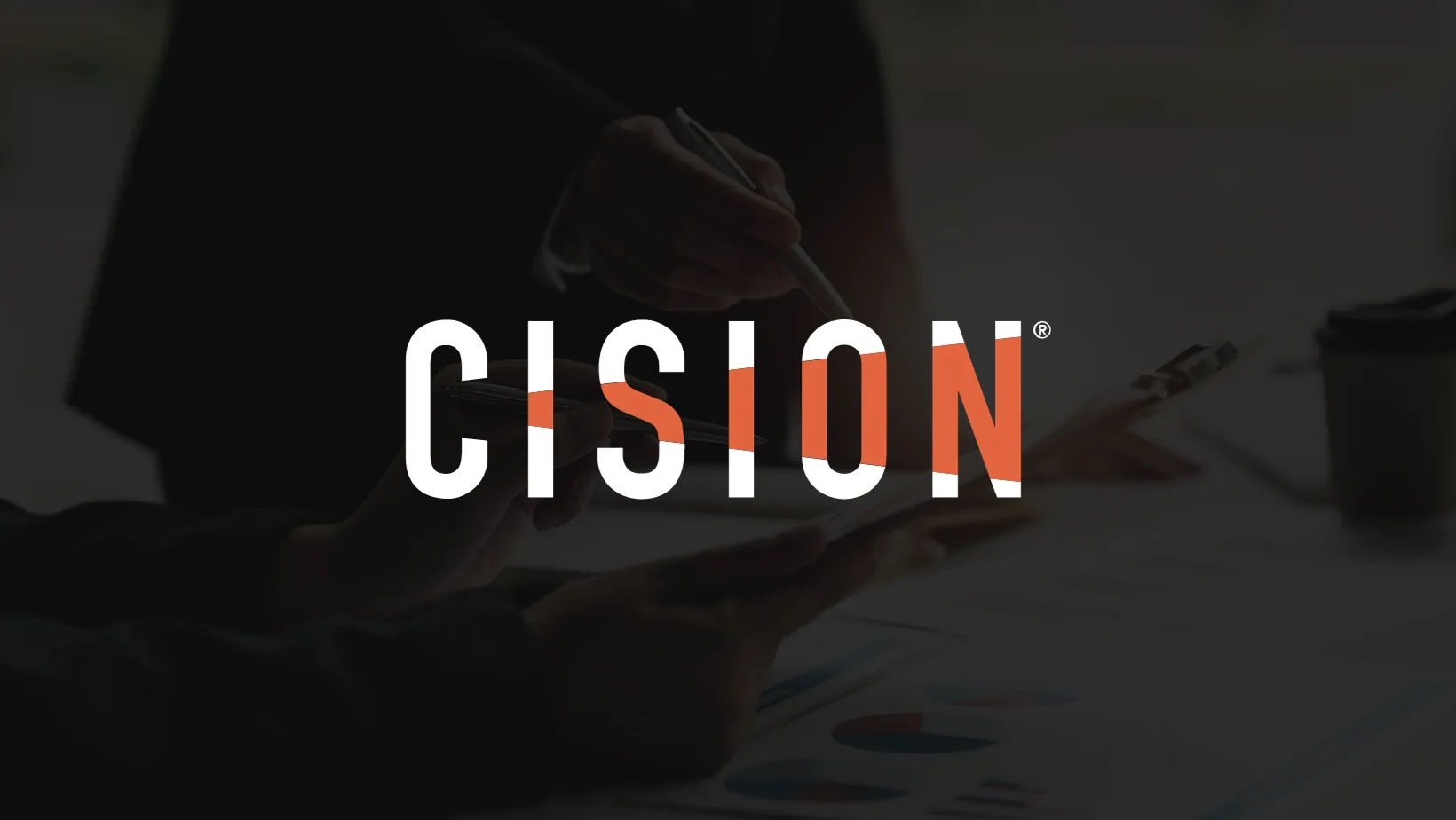 White Cision (PR Newswire) logo on a dark background.