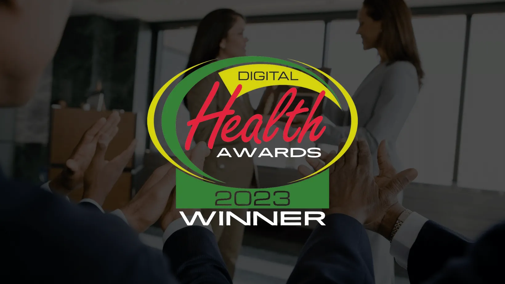 Digital Health award winner badge over a dark background.